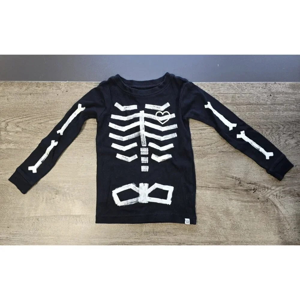 Baby Gap Factory Skeleton Halloween Pajamas Set Kids Unisex Boys Girls Size 4